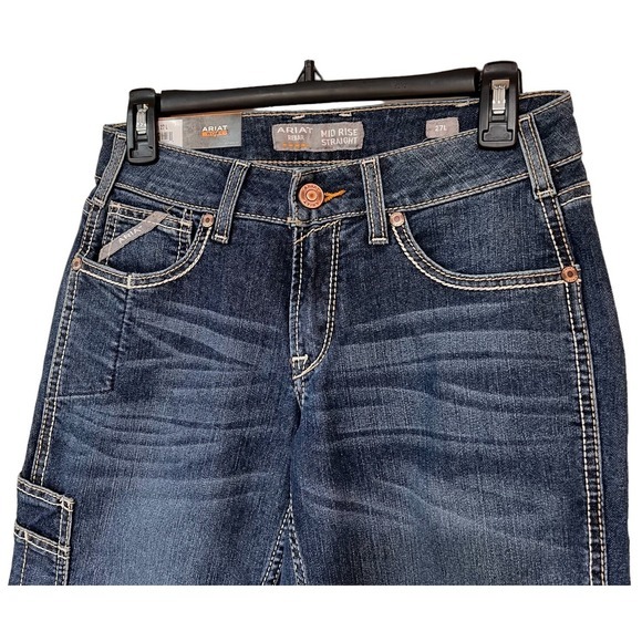 Ariat® Ladies Rebar DuraStretch Riveter Straight Leg Jeans Mid Rise 27 Long - Picture 4 of 9